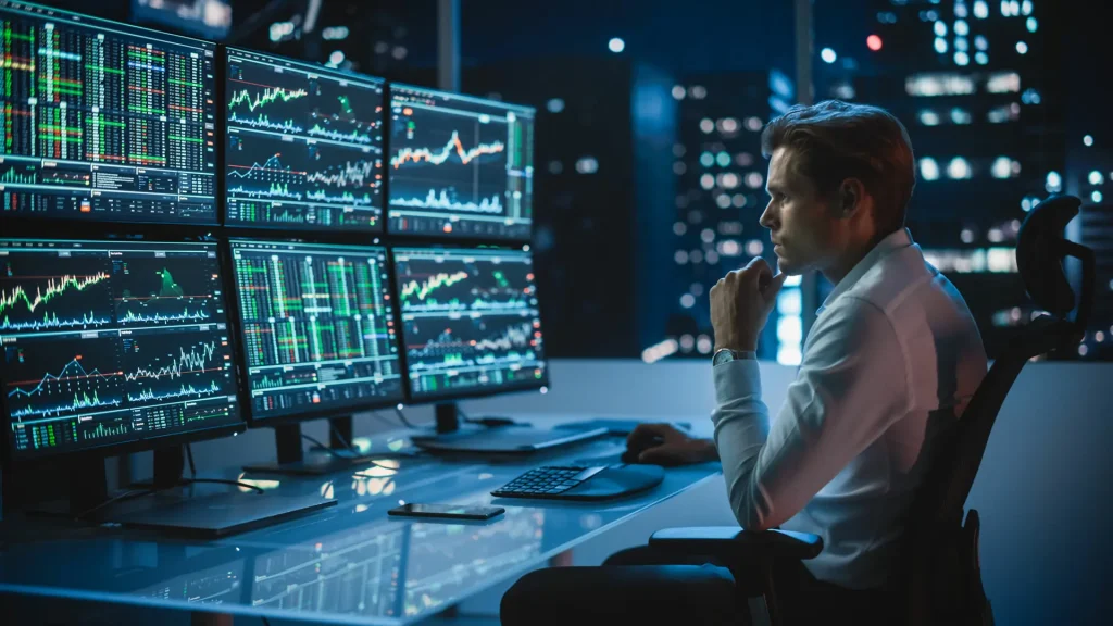 cyber security professional focusing on his computer